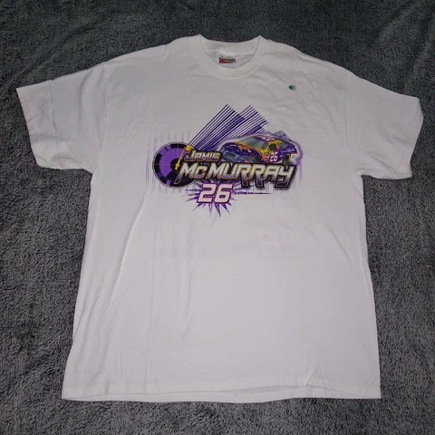 Chase Authentics Jamie McMurray Double Sided Print Men's White T Shirt Size XL Cover