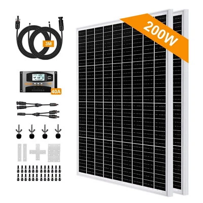 Gliese 200W 12V Solar Set Solaranlage Inselanlage Garten Camping PV Solarmodul - Bild 1 von 4