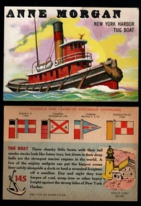 SHIPS, BOATS, ANNE MORGAN, NEW YORK HARBOR TUGBOAT, 1955 TOPPS # 145 - Picture 1 of 1