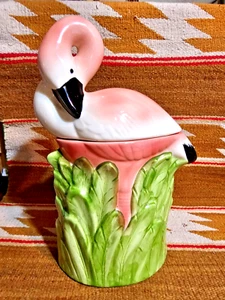 🔥RARE Old Metlox Calif USA " Flamingo Cookie Jar " Mid Century Retro 50-60s MCM - Picture 1 of 13