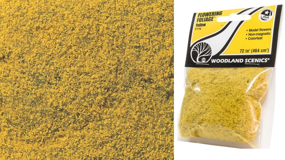 F176 Feuillage fleuri jaune décor trains Woodland Scenics  - Photo 1/1