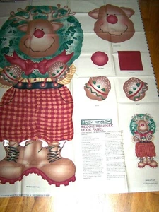 Daisy Kingdom Fabric Sewing Panel Christmas REGGIE REINDEER CHRISTMAS DOOR PANEL - Picture 1 of 1