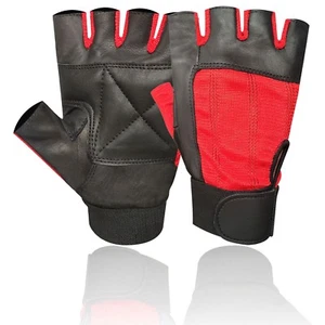 Weight Lifting Gloves Leather and Spandex Fitness Gloves with Padded Palms - Picture 1 of 4