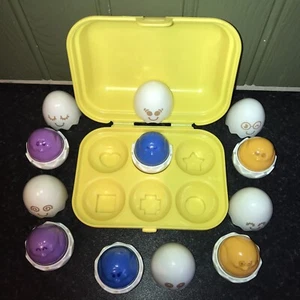 Vintage Children's 1993 TOMY Hide and Squeak Eggs Toy Activity Game Shape Sorter - Picture 1 of 8