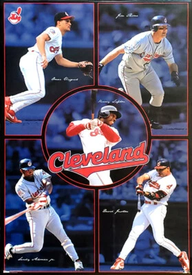 SPORTS POSTER WAREHOUSE Cleveland Indians 5-Stars (1998) 23x35 POSTER - Kenny Lofton, Vizquel, Jim Thome