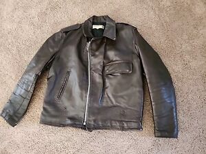 1960s Vintage HARLEY DAVIDSON Leather Jacket Size 48 Brown  Motorcycle WPL 9145