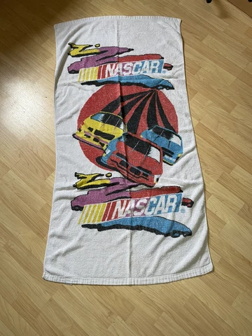 Vintage Nascar Racing Beach towel Advertising Faded 27x53 Cover