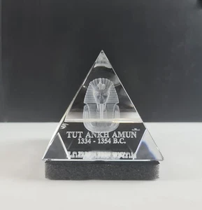 King Tutankhamun's Mask Asfour Crystal Handcrafted 3D Pyramid - Picture 1 of 14