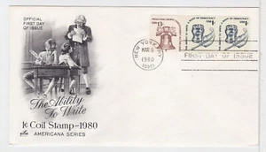 TurtlesTradingPost- Ability To Write 1 Cent- 1980- FDC #1581- Artcraft Cachet - Picture 1 of 1