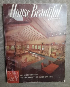 1955 HOUSE BEAUTIFUL Magazine~FRANK LLOYD WRIGHT Issue ~ 130+ WRIGHT Pages - Picture 1 of 12
