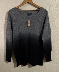 American Eagle Pullover Damen M grau schwarz ombre Strick Wollmischung lässig kuschelig NEU - Bild 1 von 7