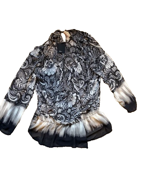 Топ Black and White Essentials от Milano L рукав 3/4 1 кнопка с замочной скважиной - Изображение 1 из 4