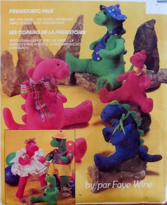 McCALLS 6275 SEW PATTERN CRAFT DINOSAUR FAMILY DOLLS CLOTHES 21.5" 15" 10" UC/FF - Image 1 of 3
