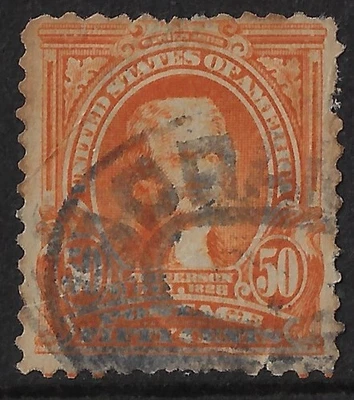 US 1903 Bureau Scott 310 used, CV $35, the 50c orange, G-GV centering	  (a7360a - Image 1 of 3