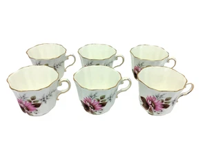 Set of 6 Vintage Used Royal Grafton Fine Bone China Teacups - Made in England - Picture 1 of 10