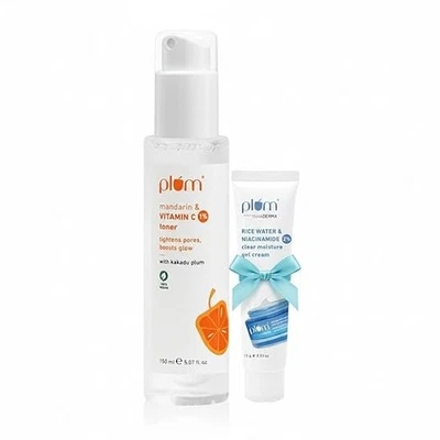 Plum Mandarin & Vitamin C 1% Toner (150ml) + 2% Niacinamide & Rice Water Clear M - Image 1 of 4