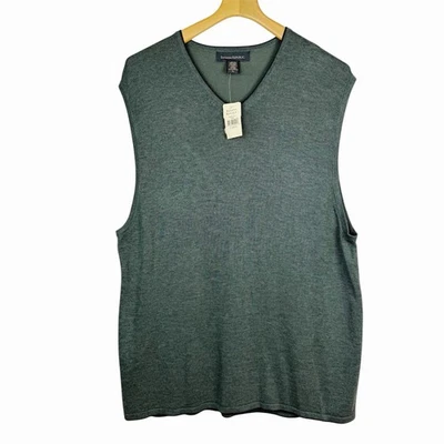 Chaleco Suéter Banana Republic Cuello en V Verde Mezcla de Algodón Para Hombre Talla XL NUEVO CON ETIQUETAS Foto 1 de 4