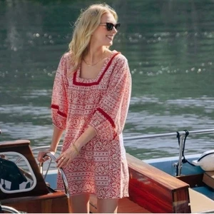 Tuckernuck pink and red dress size medium 100% cotton - Picture 1 of 11