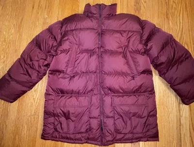 Chaqueta acolchada reversible de plumón de ganso Lands End XXL granate para hombre Foto 1 de 4