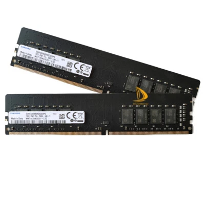 Samsung 2x 16GB 2RX8 PC4-2666V DDR4 21300MHz 288Pin UDIMM Desktop Memory RAM ·# - Image 1 of 4