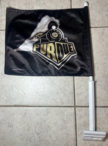 Purdue Boilermakers NCAA Double Sided Car Flag Football Black 11" x 18" Cover