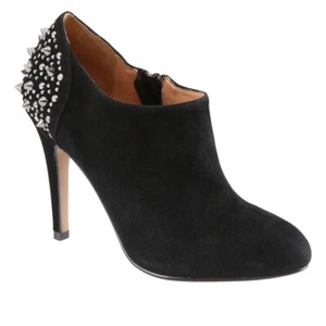 Aldo Boots Black Genuine Suede Studded Stiletto High Heel Booties Zipper Size 7 - Picture 1 of 15