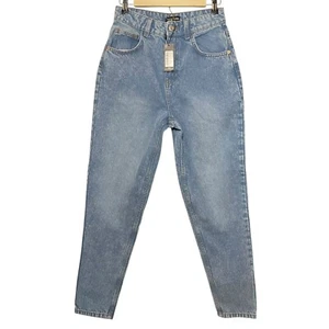 Pretty Little Thing Womens Light Wash High-Waisted Denim Jeans Size 4 NWT - Picture 1 of 6