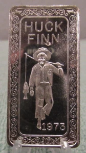 Huck Finn 1973 vintage 1 Troy OZ Barra de plata .999 - Tom Sawyer - Imagen 1 de 2