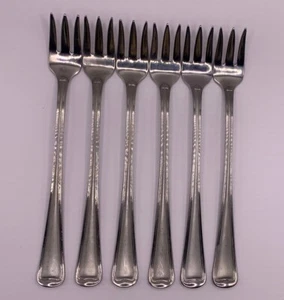 6 - Gorham MONET Glossy Outline Edge Stainless 18/8 Flatware COCKTAIL FORKS - Picture 1 of 7