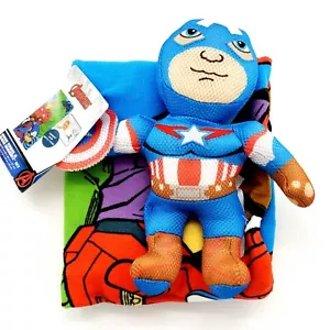 Avengers Bath Towel & Bath Buddies Set Captain America Brand New - Picture 1 of 4