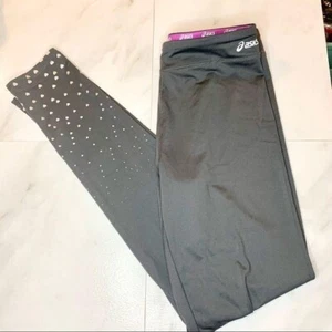 Asics girls grey heart leggings girls size XL 14/16 EUC - Picture 1 of 7
