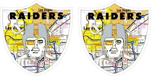 Las Vegas Raiders Karte inspiriert Full Size Football Helm Aufkleber - Bild 1 von 2