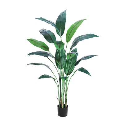 72" Artificial Bird of Paradise Plant Fake Palm Tree with 17 Trunks Faux Leaves - Image 1 of 4