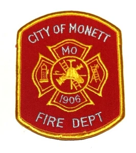 MONETT MISSOURI MO Patch incendie EMS sauvetage sécurité publique ÉCHELLE DE BOUCHE D'INCENDIE 4" - Photo 1/1