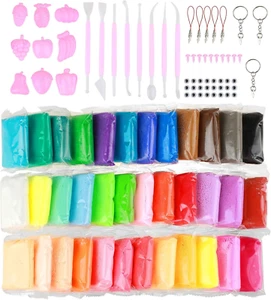 Argilla modellante morbida asciutta all'aria 36 colori, argilla ad aria per bambini fare melma, plastica - Foto 1 di 12