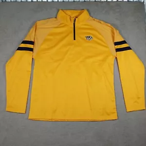 Nashville Predators NHL gelb Poly 1/4 Reißverschluss Logo Pullover Top XL 46 48 - Bild 1 von 16