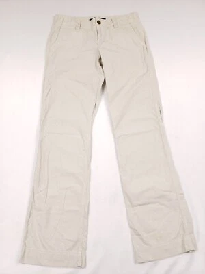 Gap Pants Womens Size 1 Beige Pinstripe Straight Leg Low Rise Trousers Cotton - Image 1 of 4