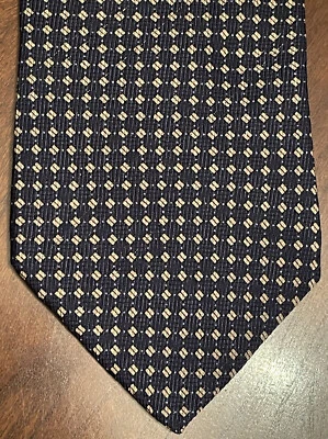 Corbata de cuello Nautica azul dorado 100% seda importada para hombre hecha en México Foto 1 de 4