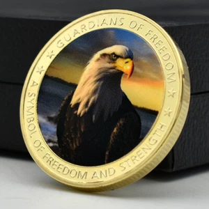Animal Golden Challenge Coin US National Bird Bald Eagle Commemorative Medal - Picture 1 of 12