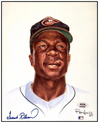 Frank Robinson Autographed Ron Lewis 8x10 PSA/DNA Art Photo Living Legends - Image 1 of 2