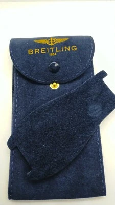SACCHETTO PER OROLOGI BREITLING VELLUTO CON PATTINA INTERNA 7X13.5mm CON BOTTONE