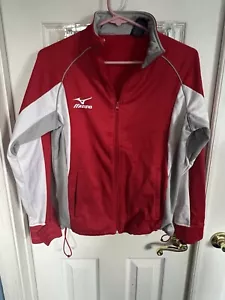 Mizuno Mens Jacket Size Small Red Zip Up Pockets - Picture 1 of 5