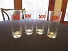 Set of 4 Dos Equis Mexican Beer Glass Embossed XX’s Established 1897 16oz .5l