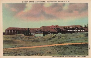 Vintage Grand Canyon Hotel Yellowstone National Park Linen Postcard - Picture 1 of 2