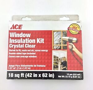 Ace Window Insulation Kit Crystal Clear 18 Square Feet 42 x 62 Inches 59829 New 