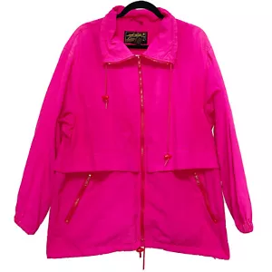 Vintage 90s Eddie Bauer Pink Full Zip Windbreaker Jacket Womens Size L - Picture 1 of 6