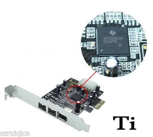 PCI-Express IEEE 1394B/A Combine PCI-E 2B+1A Firewire 800Mbps Card 2U Ti XIO2213 - Picture 1 of 6