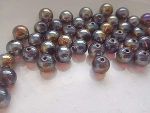 Job Lot Of 50 Pieces Transparent Blush Pink Electroplated Glass Beads 10mm - Picture 1 of 2