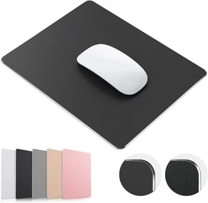 Mouse Pad, Black Premium Hard Metal Aluminum Mousepad, Double Side Waterproof Ul - Picture 1 of 6
