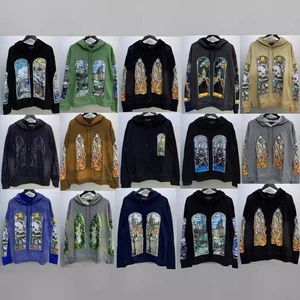 Hot Unisex Printed Hooded Sweatshirt Washed Aged Loose Hiphop Street Tops Hoodie - Picture 1 of 45